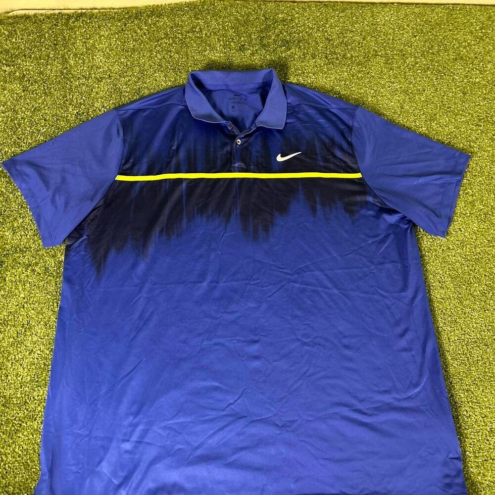 Nike Men's Blue and Navy Polo-shirts